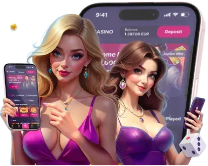 NV Casino – kobiety z telefonami i aplikacją kasynową na ekranie